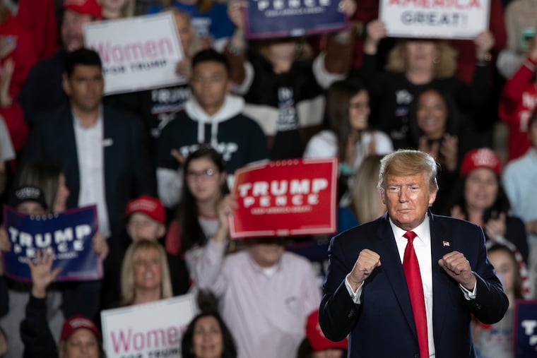 President Donald Trump at his Keep America Great campaign rally in Wildwood on Tuesday.