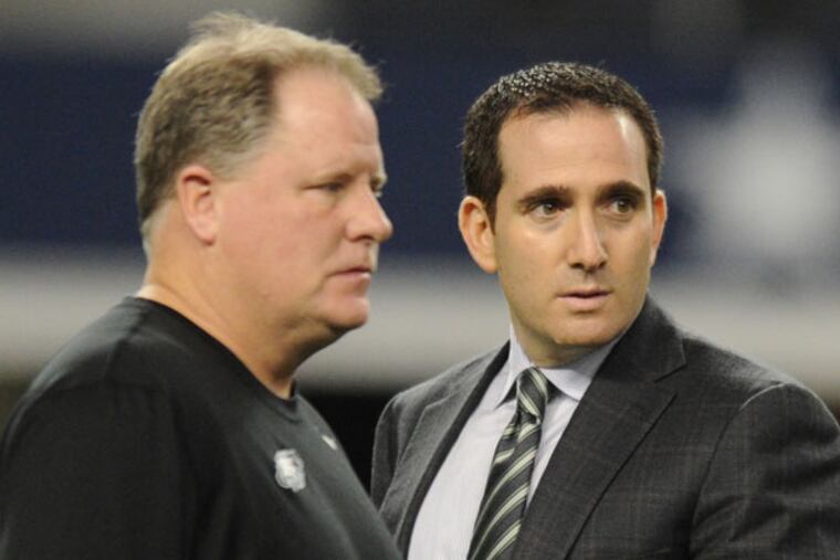 Eagles general manager Howie Roseman (right) and head coach Chip Kelly. (Clem Murray/Staff Photographer)