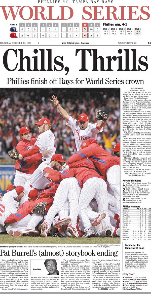 Phillies 2008 Roster 2008 Phillies, World Series champions: A look back