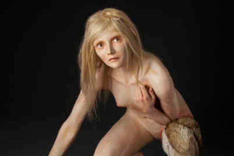 Dana Major Kanovitz's "Infiltrator" in paper pulp, oil paint, human and horse hair, at Wexler Gallery through Oct. 31.