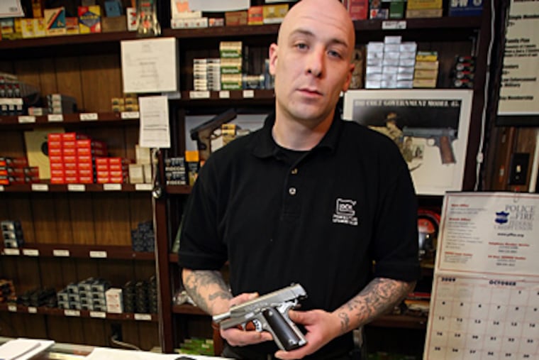 Dwayne O'Brien has clamped down on straw buyers and suspicious customers at his Delaware Vally Sports Center. (Steven M. Falk / Staff)