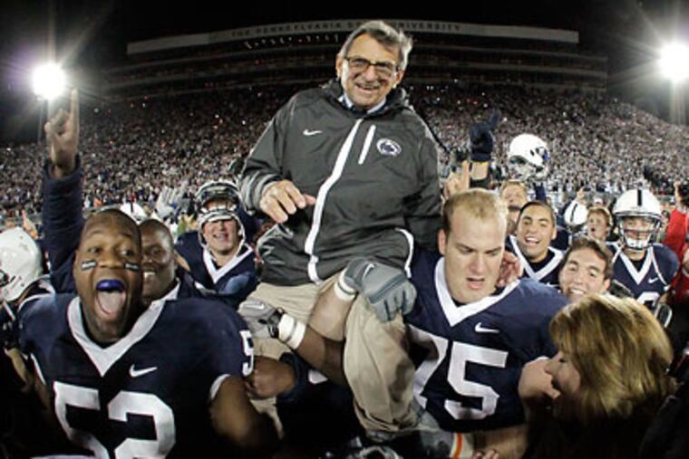 Penn State football coach Joe Paterno got his 400th career victory this past Saturday (Gene J. Puskar/AP)