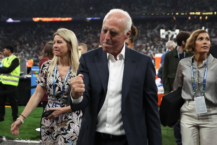 Owner Jeffrey Lurie before the Philadelphia Eagles' season opener against the Green Bay Packers at Corinthians Arena in São Paulo, Brazil, on Sept. 6.
