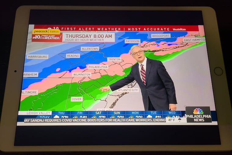 NBC10 meteorologist Bill Henley offers Thursday's forecast. The station is now streaming its newscasts live on Peacock.