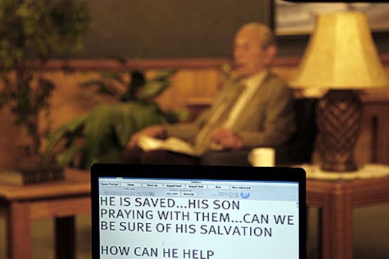 Harold Camping, delivering what he promises is his final appearance on the radio and TV call-in show "Open Forum", which he has hosted for decades, in Oakland, California. Camping has predicted that the end of the world will come on Saturday, May 21, 2011, starting with a series of earthquakes in New Zealand. (Rick Loomis / Los Angeles Times / MCT)
