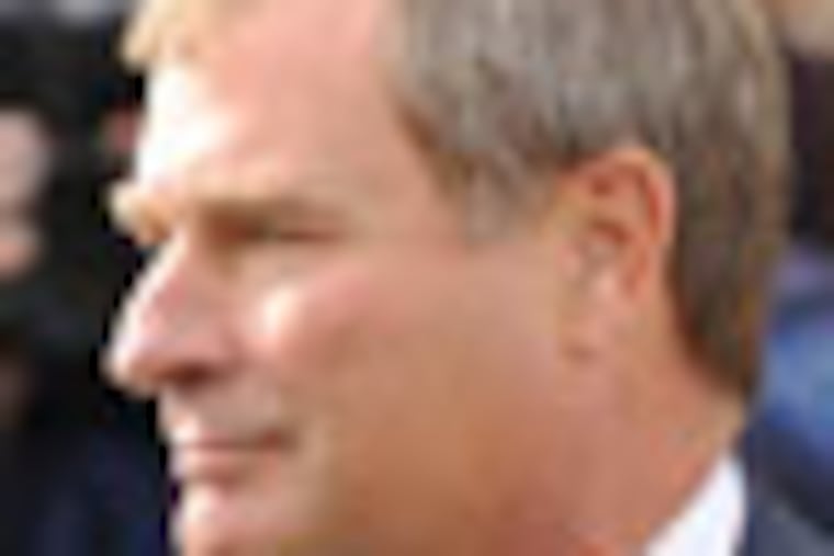 Former Penn State administrator Gary Schultz exits District Court following his arraignment, Friday, Nov. 2, 2012 in Harrisburg, Pa. Schultz, retired vice president for business and finance for Penn State, and Tim Curley, athletic director on leave, were arraigned Friday on new accusations they hushed up child sexual abuse allegations against former assistant football coach Jerry Sandusky. (AP Photo/Bradley C Bower)