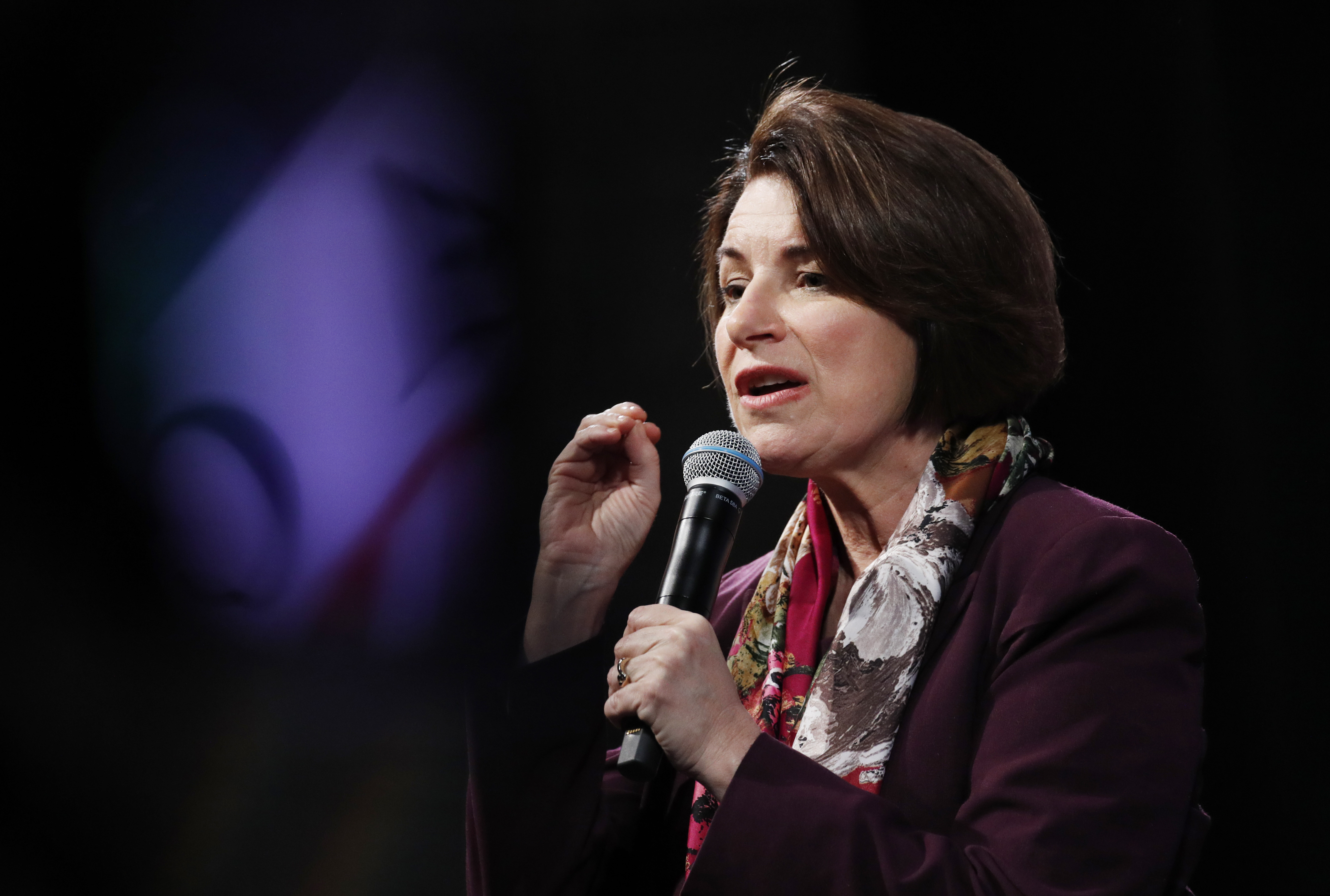 Sen. Amy Klobuchar, D-Minn., speakking at an event in Las Vegas in February.