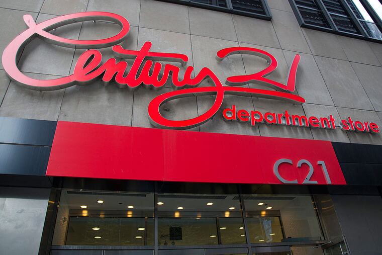 A sign for the Century 21 Department store in downtown Manhatten on April 28, 2014. The store, known for designer labels at discount prices, will be opening a store in the Gallery in center city Philadelphia. ( CLEM MURRAY / Staff Photographer )