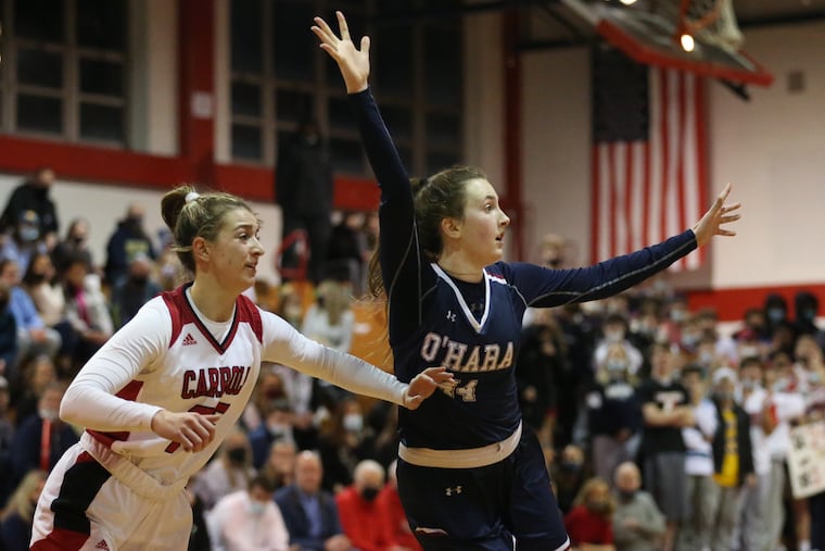 Maggie Doogan of Cardinal O'Hara posting up against Archbishop Carroll on Feb. 1.