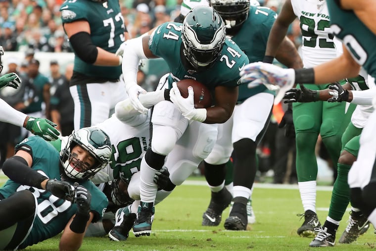 Eagles running back Jordan Howard rushed for 62 yards and scored his fourth rushing touchdown of the season in Sunday's 31-6 win over the Jets.