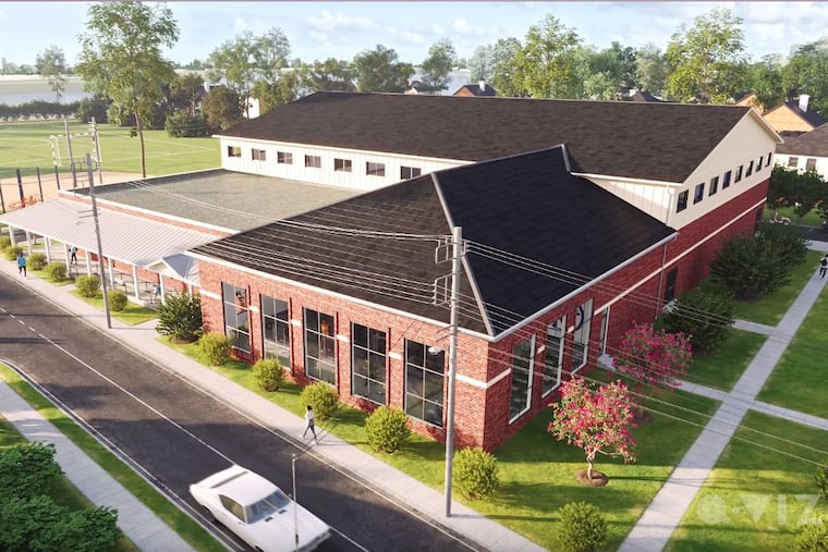 A digital rendering depicts Doane Academy's new planned athletic facility on Ellis Street in Burlington City.