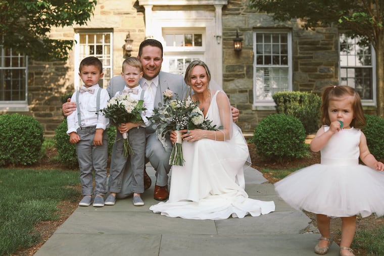 Alex Miller and Nick Anshant
Louis Papageorge, ring bearer; Carter Coleman, ring bearer; Nick; Alex; and Evie Papageorge, flower girl.
