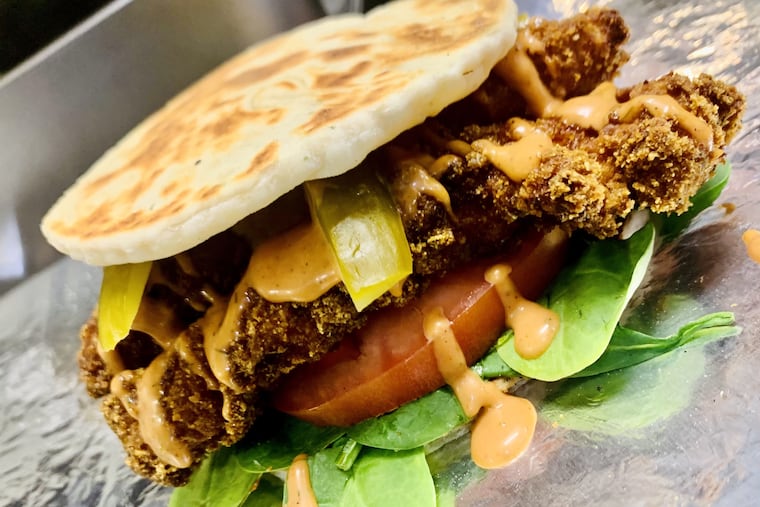 Chicken sandwich at Keshet Kitchen.