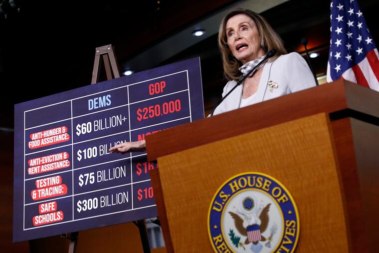 House Speaker Nancy Pelosi (D-Calif.) speaks during a news conference Thursday.