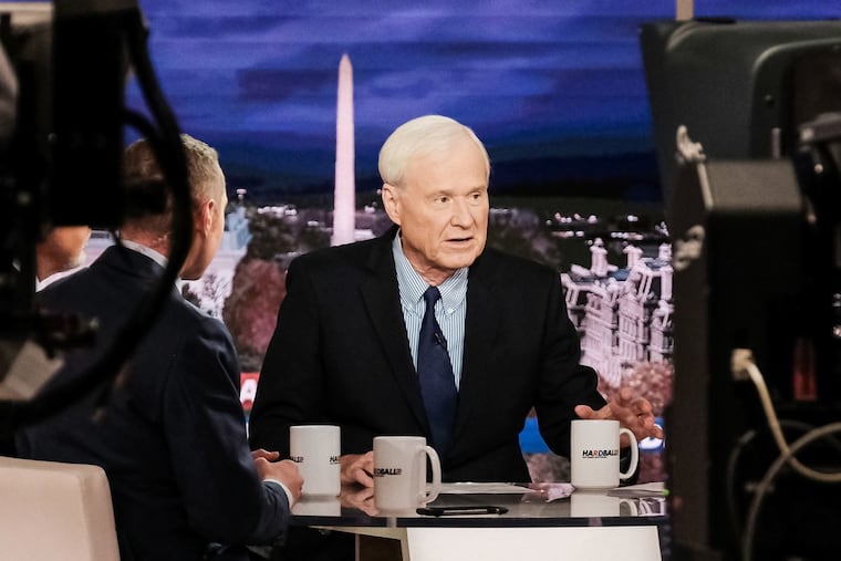 MSNBC anchor Chris Matthews during a live broadcast from Washington, D.C. Matthews is celebrating 20 years hosting "Hardball with Chris Matthews."
.