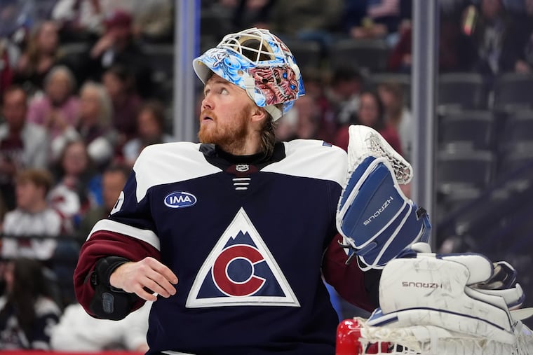 Colorado Avalanche goaltender Mackenzie Blackwood during a game against the St. Louis Blues on Friday.