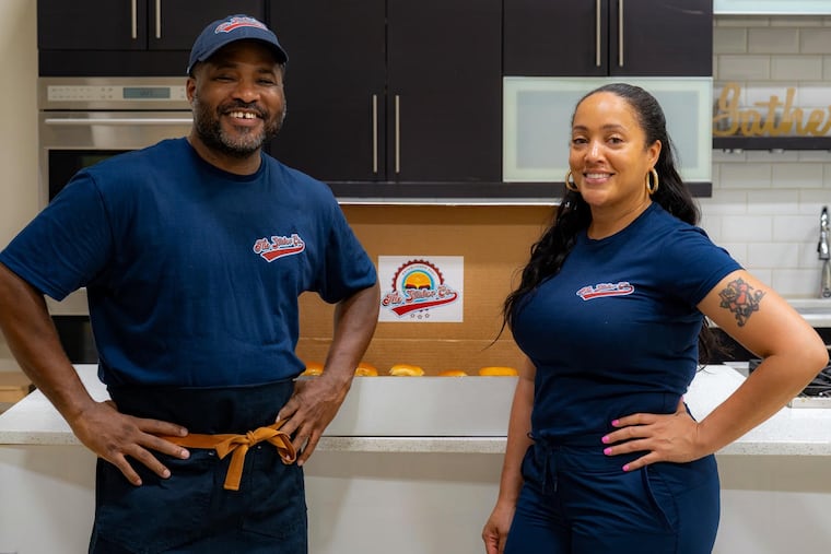 William Johnson and Anesha Garrett of Slider Co. at the opening of an earlier Slider Co. establishment in Fishtown.