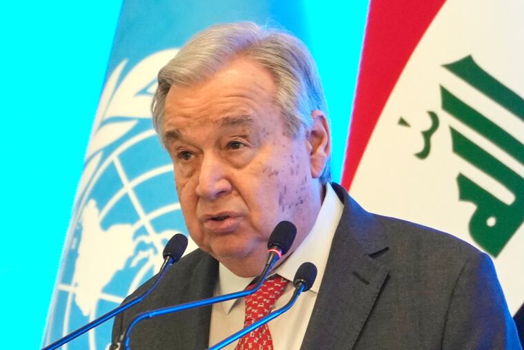 United National Secretary-General Antonio Guterres wrote in a letter to 193 U.N. ambassadors that unpaid dues have left the global body in danger of "imminent financial collapse."