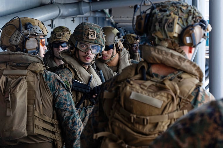 U.S. sailors and Marines aboard USS Tripoli (LHA 7) arrive in the U.S. Central Command area of responsibility, March 27, 2026.