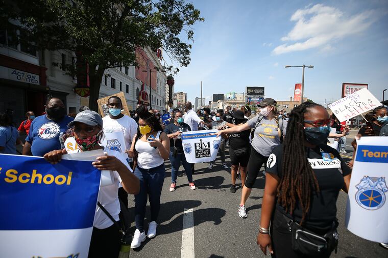 CASA, the union which exclusively represents principals, assistant principals, and other middle-level managers in the School District of Philadelphia held a silent march from their offices to the School District of Philadelphia in Philadelphia, Pa. on June 4, 2020. Racial justice for schools includes equitable funding, writes Mastery Charter's Scott Gordon.