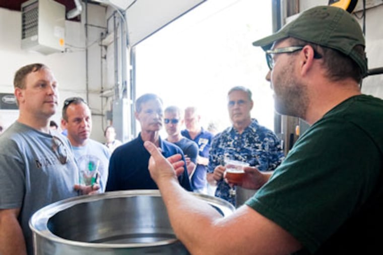Tour.jpg: Co-owner Ryan Krill giving a tour at the Cape May Brewing Company.
