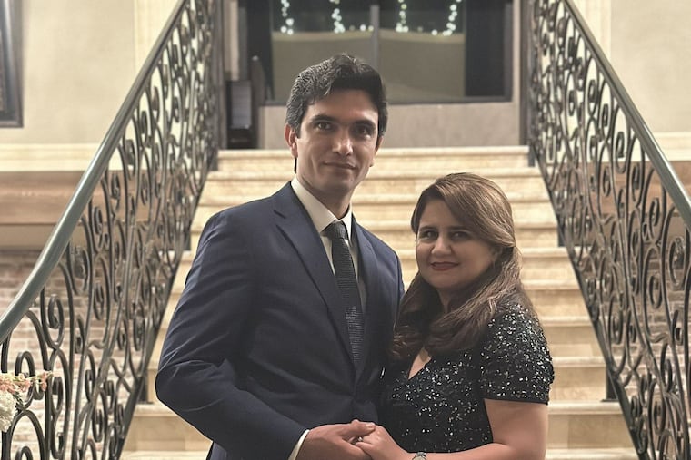 Hamid Golshani with his wife, Nadia Niknami, at a wedding the couple recently attended. Golshani posted on Nextdoor on Nov. 6 saying he was looking for an invitation so he could experience a traditional Thanksgiving.