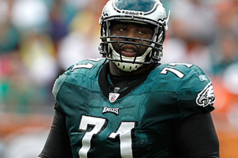 Jason Peters has re-ruptured his Achilles tendon. (Lynne Sladky/AP file photo)