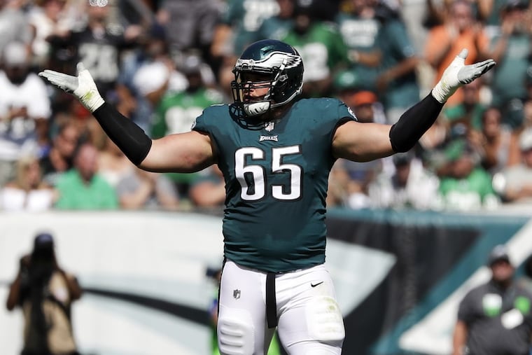Eagles offensive tackle Lane Johnson during the victory over the New York Giants.