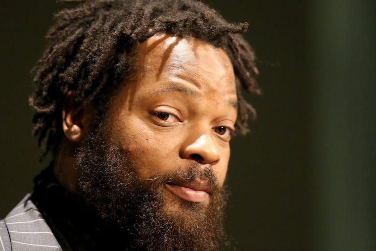 Eagles new defensive lineman Michael Bennett speaks during his news conference at the NovaCare Complex in Philadelphia, PA on March 19, 2018.