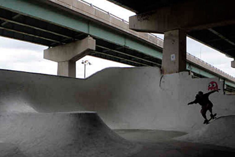 By their own sweat, skateboarders have transformed FDR Park into a course of national renown. Above, Carlos Baiza runs one of the bowls. (Bonnie Weller / Staff)