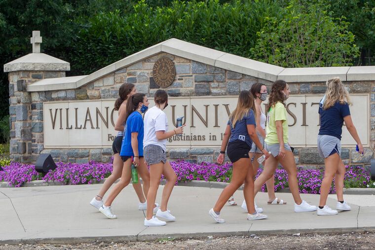 Students arrive at Villanova University in August.