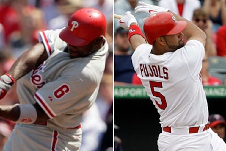 "I think they're two very productive hitters," Cardinals manager Tony La Russa said of Ryan Howard and Albert Pujols. (File Photos)