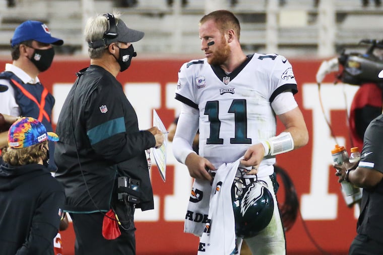 Eagles head coach Doug Pederson guided inconsistent quarterback Carson Wentz through the team's first win at San Francisco.