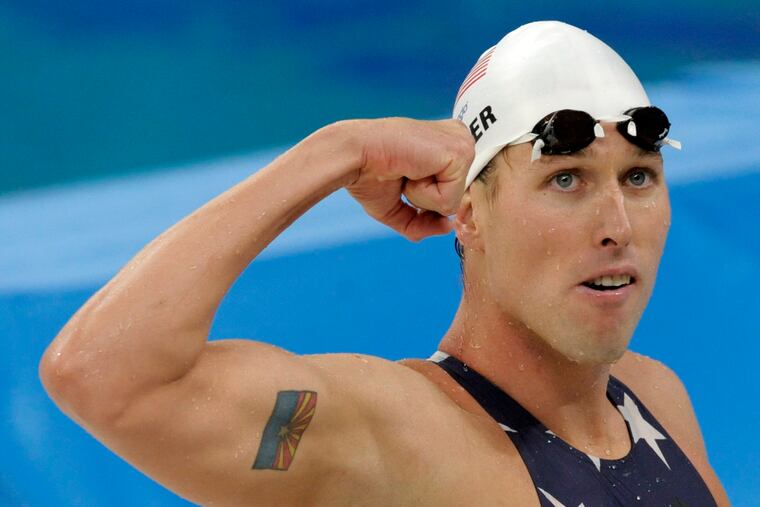 U.S. swimmer Klete Keller at the Beijing 2008 Olympics. The five-time Olympic medalist pleaded guilty to a felony charge for storming the U.S. Capitol during the Jan. 6 riot.