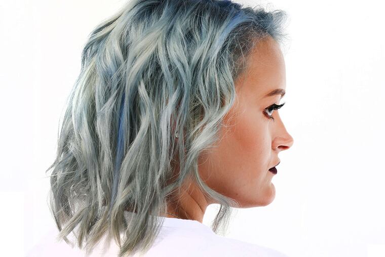 Victoria Dillon models her acid-wash tresses.