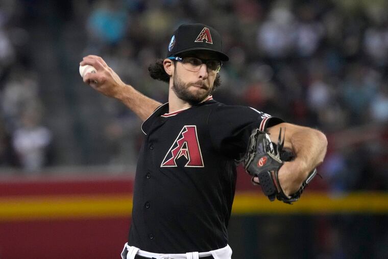 Zac Gallen pitching for the Diamondbacks against the Giants on May 13 in Phoenix.