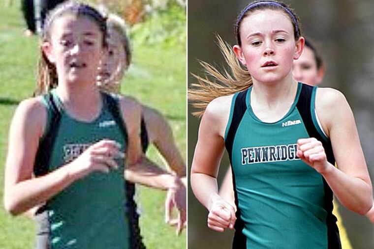 The Sheva sisters - Caitlyn, a senior, and Marissa, a sophomore - have achieved significant success in their athletic careers at Pennridge, even when racing against each other.(Lou Rabito/Staff)