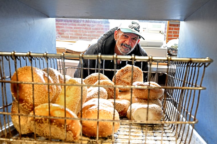 Nick Sammoudi at New York Bagels in March.
