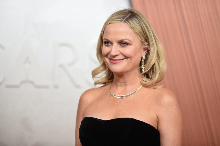 Amy Poehler arrives at the Oscars on Sunday, March 2, 2025, at the Dolby Theatre in Los Angeles. (Photo by Richard Shotwell/Invision/AP)