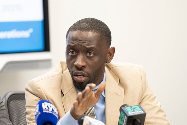 In this April 2025 file photo, City Councilmember Isaiah Thomas announces reforms to school district policy. On Thursday, he introduced a measure to repeal a law that Council passed just one month ago.