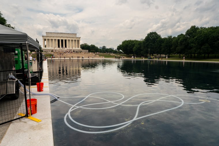 Equipment at the Reflecting Pool on June 22.
