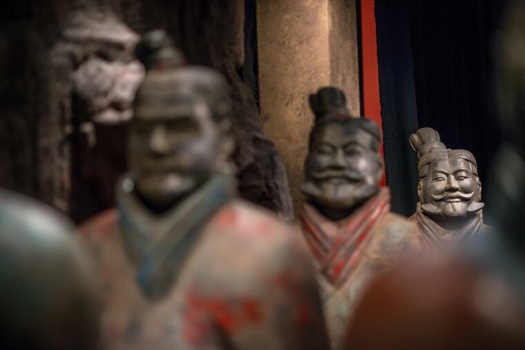 Terra-cotta warriors of the First Emperor will be on exhibition at the Franklin Institute starting Sept 30.