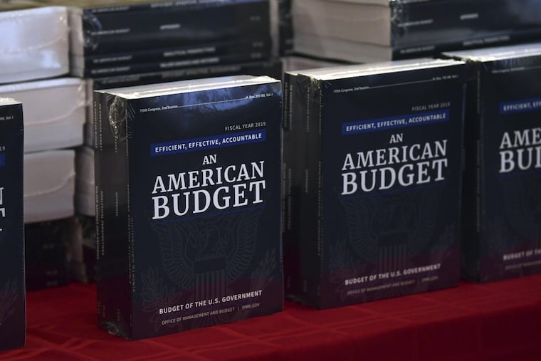 The president's fiscal year 2019 budget is on display after arriving on Capitol Hill.