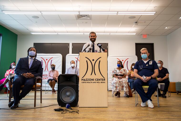 Pa. State Representative Brian Sims speaks during a press conference to discuss the monkeypox outbreak on Friday.