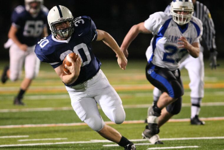Shawnee running back Chris LaPierre (left) races 78 yards for his third touchdown of the first half, putting the Renegades up by 21-0. "It was great to go out this way." LaPierre said.