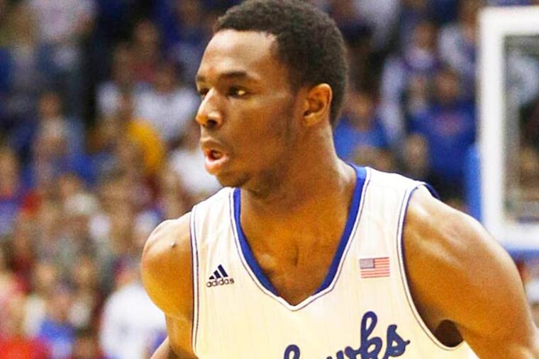 Kansas guard Andrew Wiggins spent 3 days visiting with the Sixers.(Associated Press)