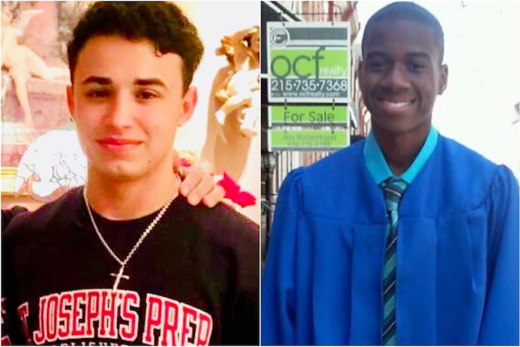 Salvatore DiNubile, left, and Caleer Miller, right. The two teens were shot dead in South Philadelphia in October 2017. Their accused shooter, Brandon Olivieri, will be tried as an adult.