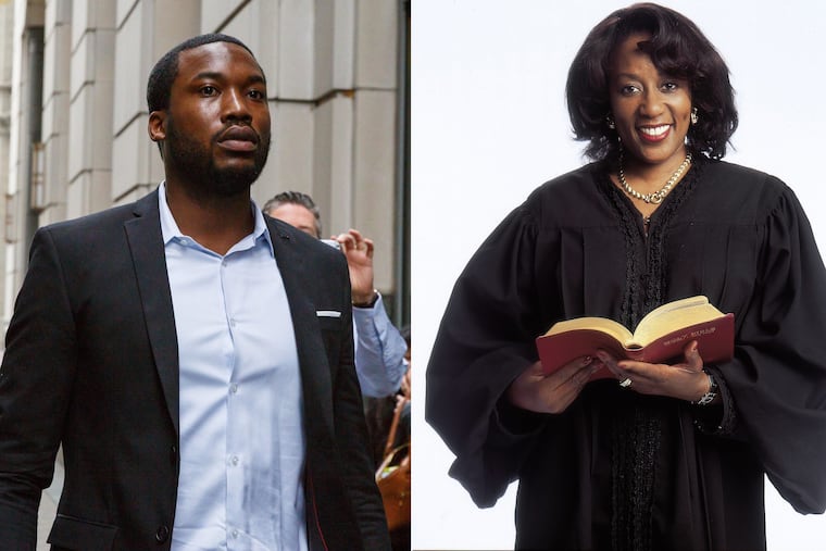 Meek Mill (left), Judge Genece E. Brinkley (right)