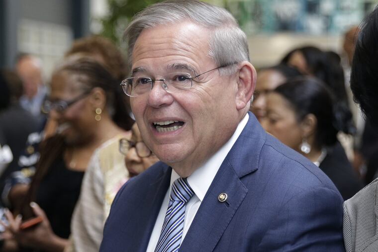 New Jersey senator Bob Menendez attends a ribbon cutting ceremony at Essex County Donald M. Payne, Sr. School of Technology in Newark last Monday.
