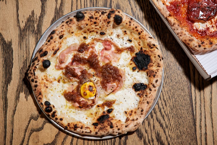 The Carbonara and Ronzio pizzas at Spuntino on Monday, Aug. 31, 2026 in Doylestown, Pa.